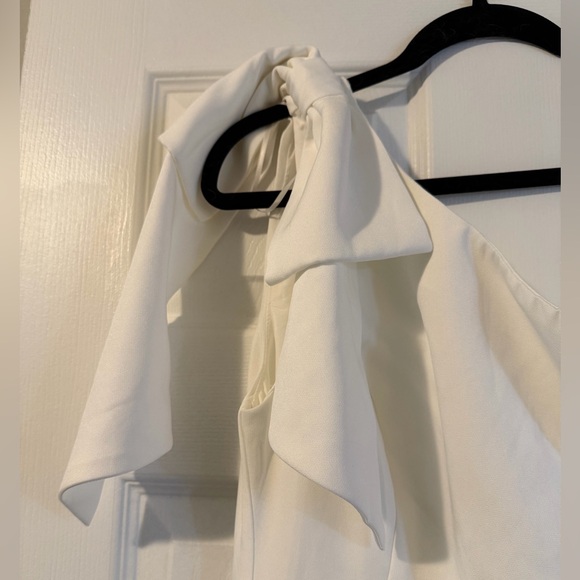 Petal & Pup White One-Shoulder Midi Dress with Bow and Side Slit - Picture 12 of 14